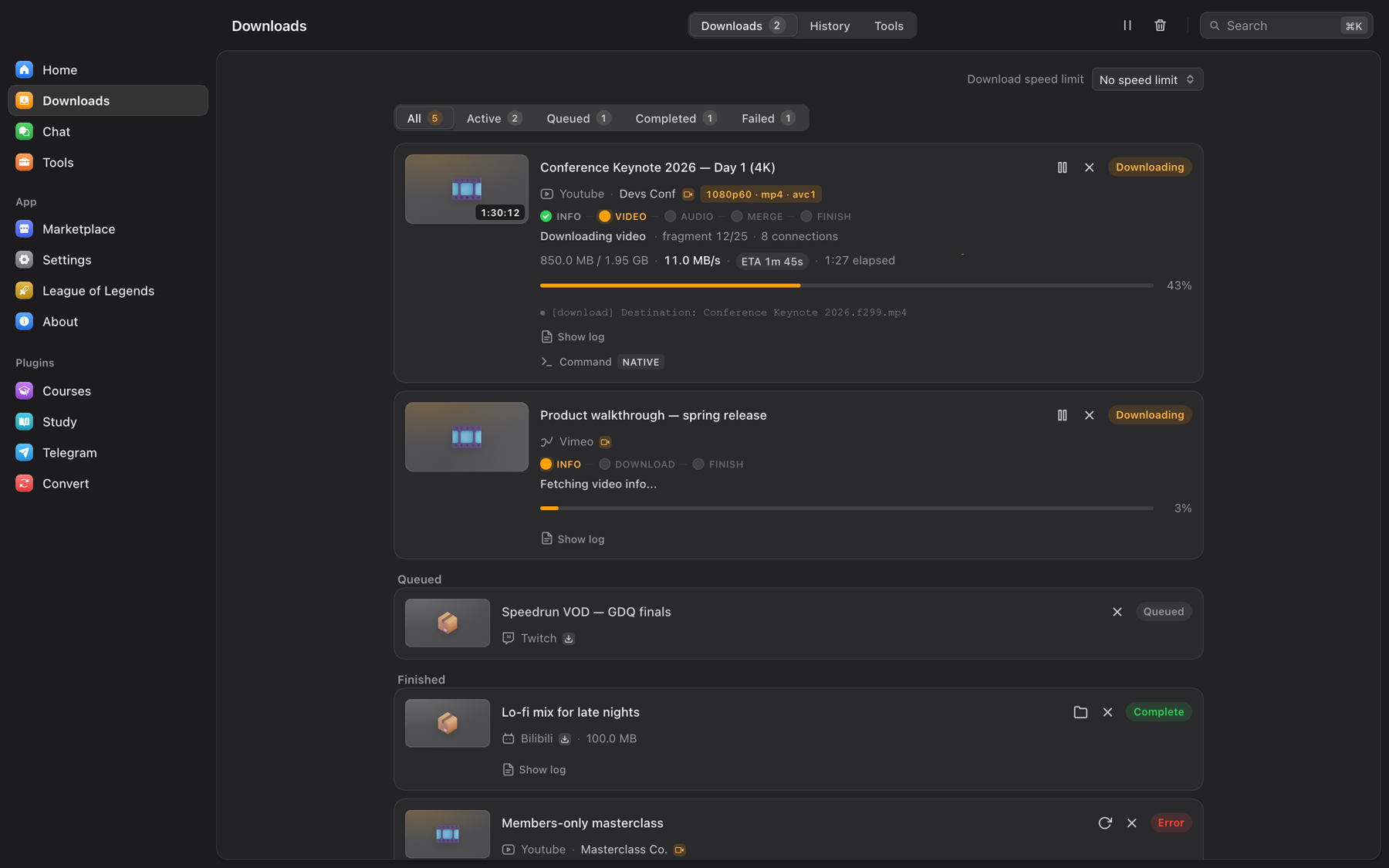OmniGet Downloads Manager